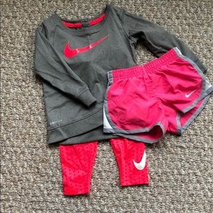 Girls 12M pink and gray Nike set